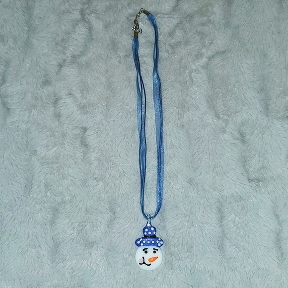 Art Glass Snowman Necklace - Picture 8 of 8